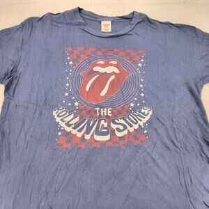 The Rolling Stones Short Sleeve Band Crew Neck T Shirt Mens Size S Blue Red